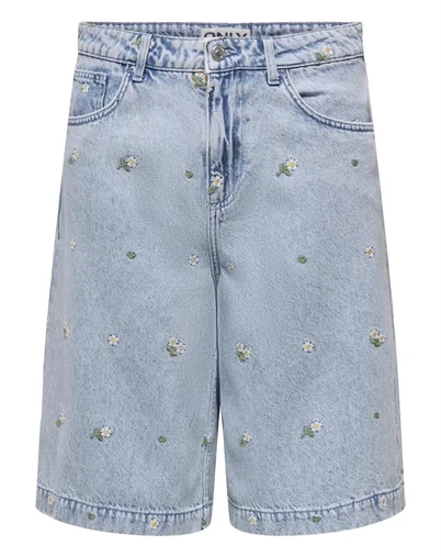 ONLY - ONLDorsi Cassie Long Shorts - Light Blue Denim